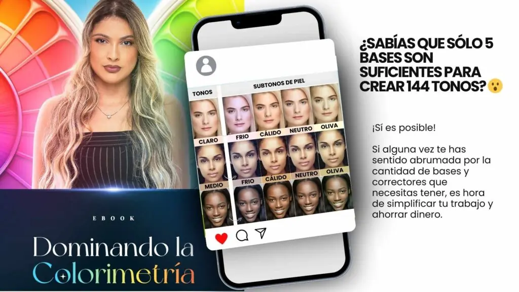 ¿Sabías que sólo 5 bases son suficientes para crear 144 tonos? — Ebook Dominando la Colorimetría
